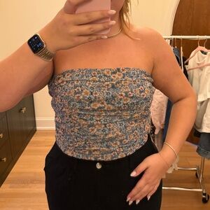 Altar'd State Blue Floral Crop Top